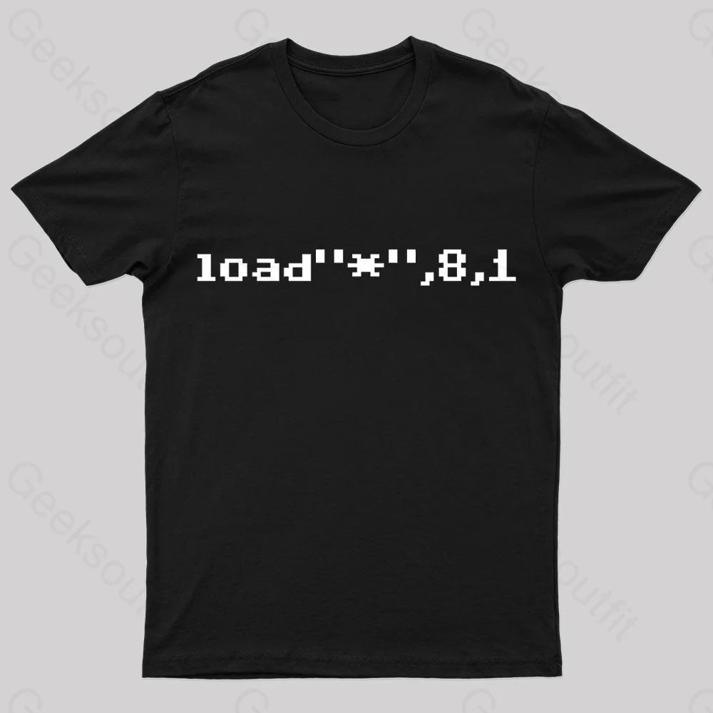 C64 Load Command Nerd T-Shirt Black / S