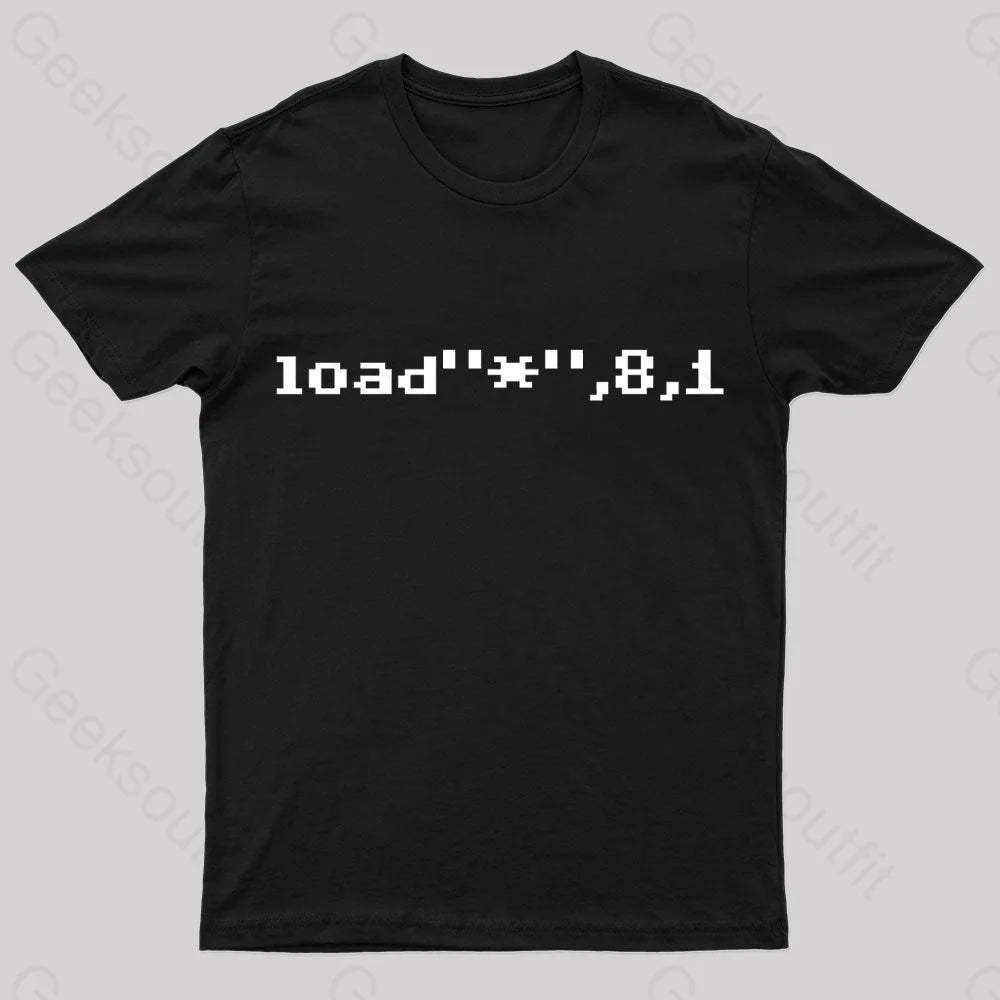 C64 Load Command Nerd T-Shirt Black / S