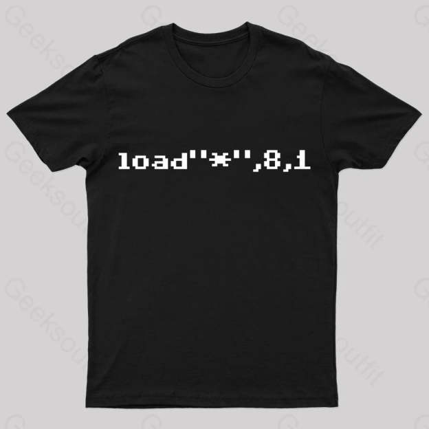C64 Load Command Nerd T-Shirt Black / S