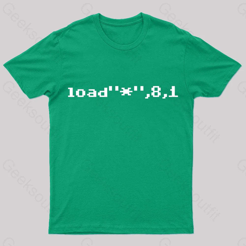 C64 Load Command Nerd T-Shirt Green / S