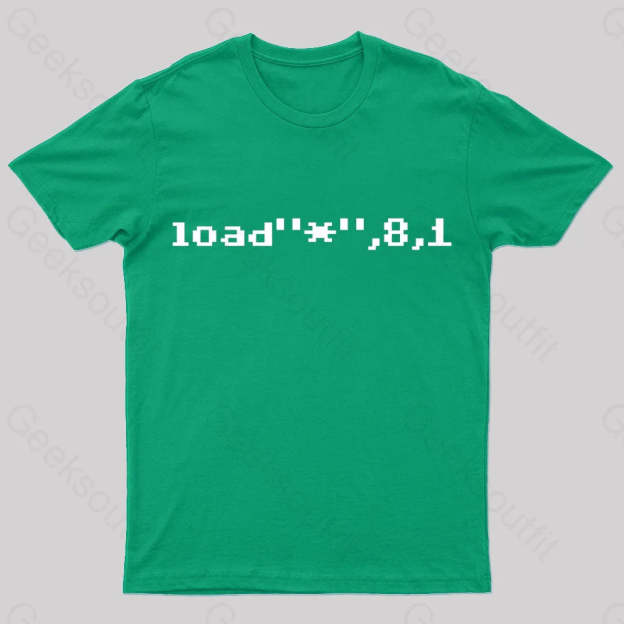 C64 Load Command Nerd T-Shirt Green / S