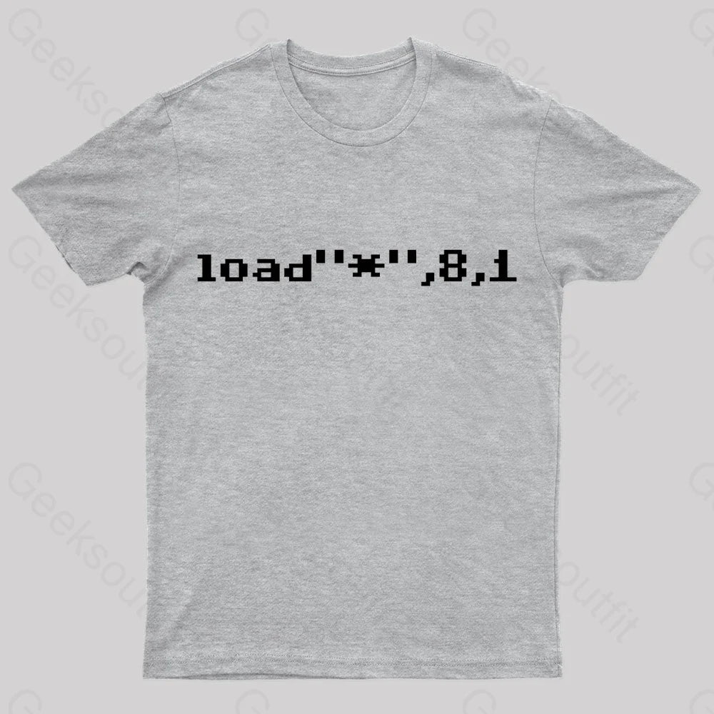 C64 Load Command Nerd T-Shirt Grey / S