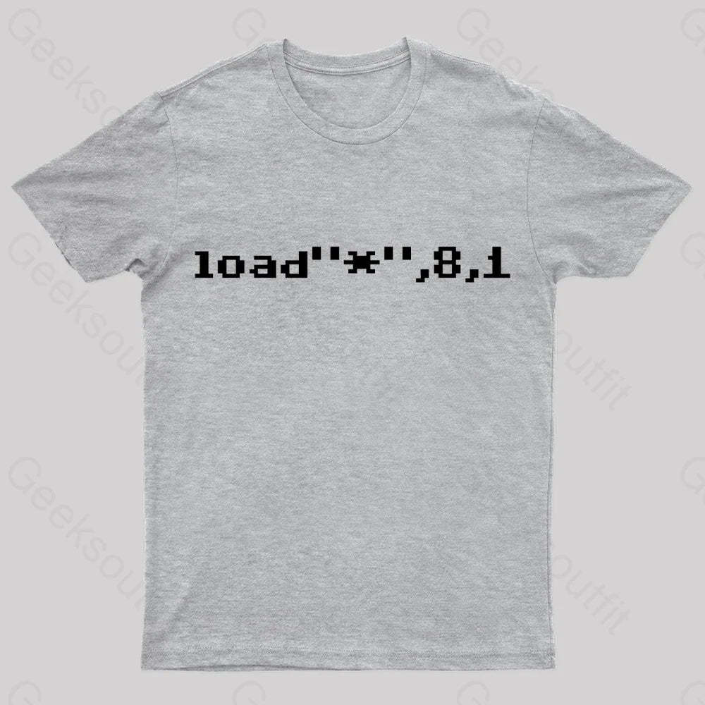 C64 Load Command Nerd T-Shirt Grey / S