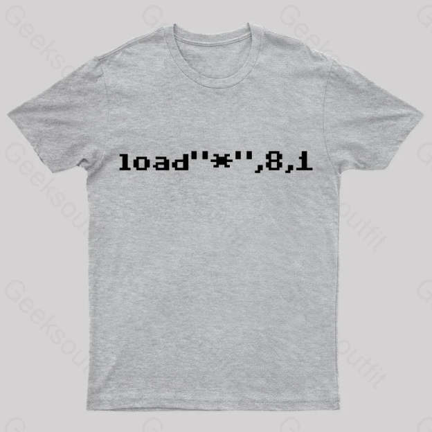 C64 Load Command Nerd T-Shirt Grey / S
