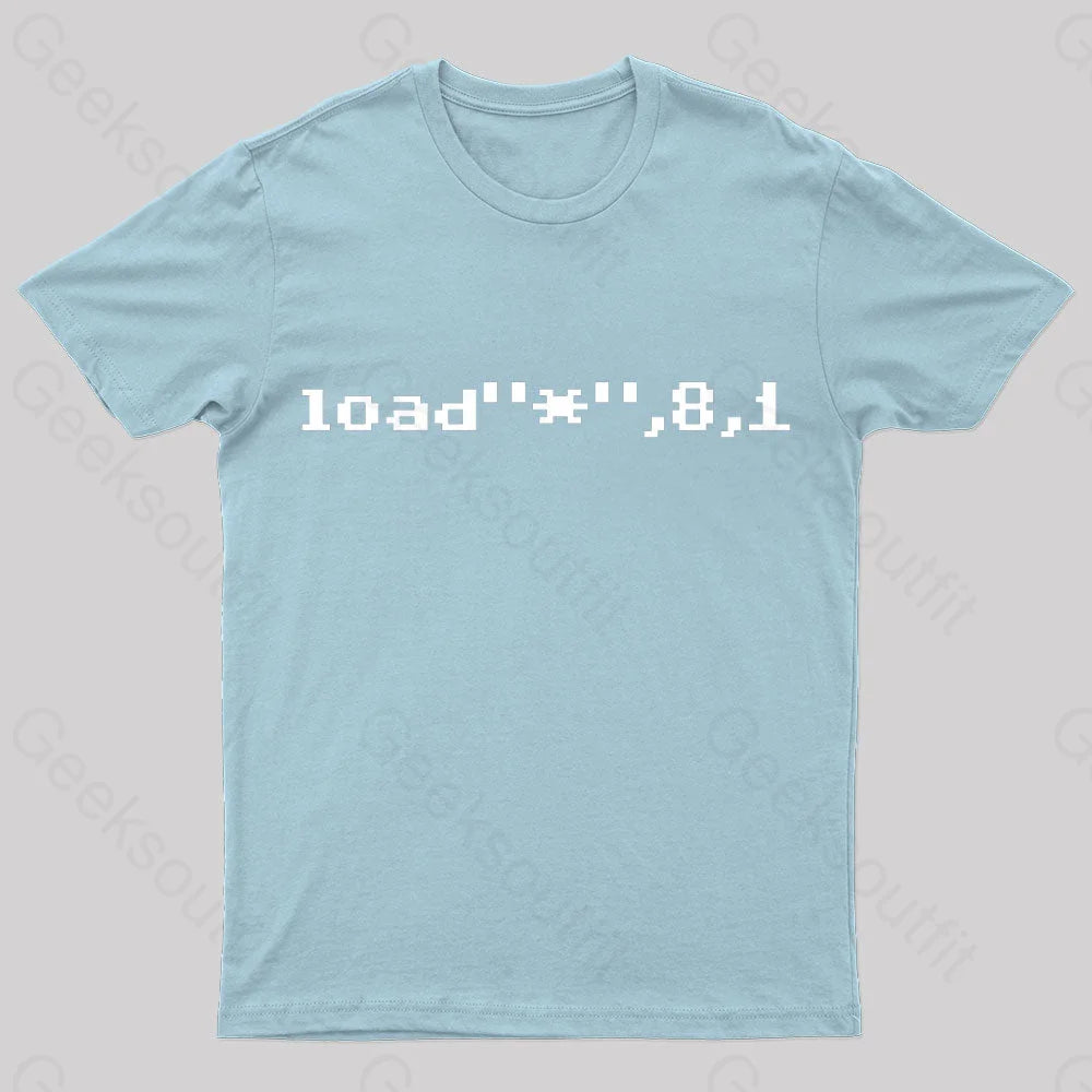 C64 Load Command Nerd T-Shirt Light Blue / S