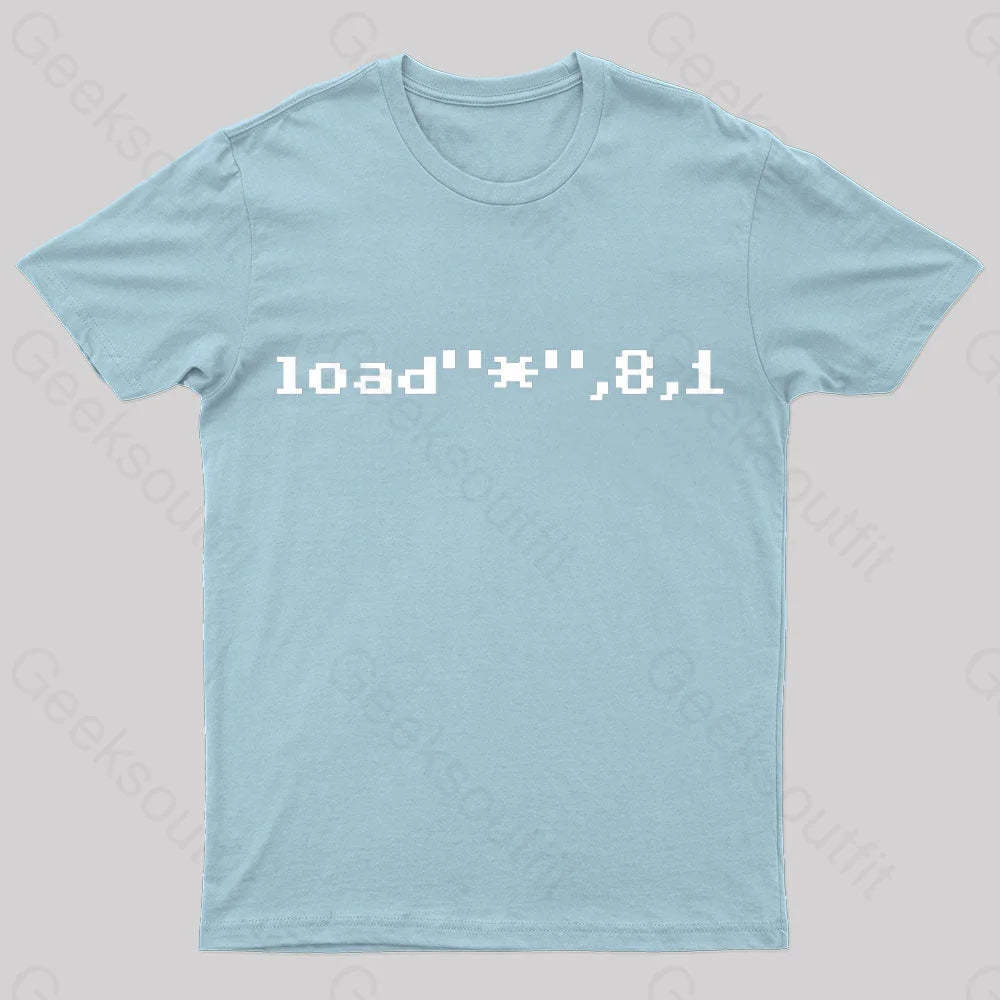 C64 Load Command Nerd T-Shirt Light Blue / S