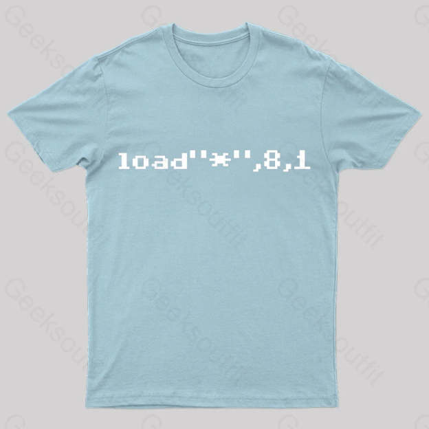 C64 Load Command Nerd T-Shirt Light Blue / S