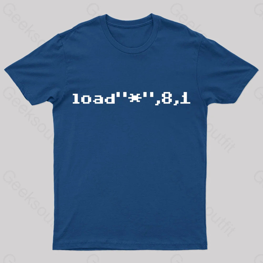 C64 Load Command Nerd T-Shirt Navy / S
