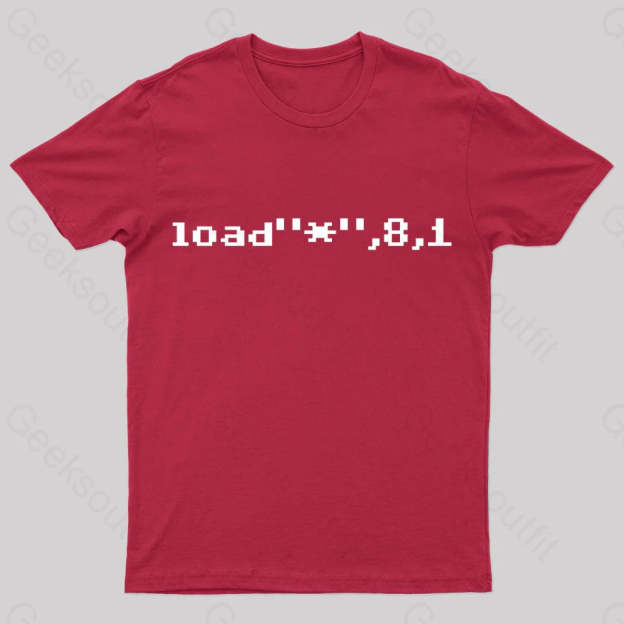 C64 Load Command Nerd T-Shirt Red / S