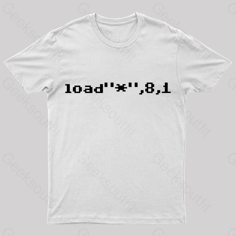 C64 Load Command Nerd T-Shirt White / S