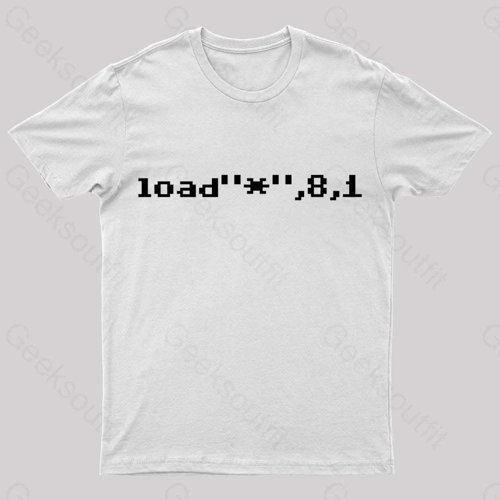C64 Load Command Nerd T-Shirt White / S