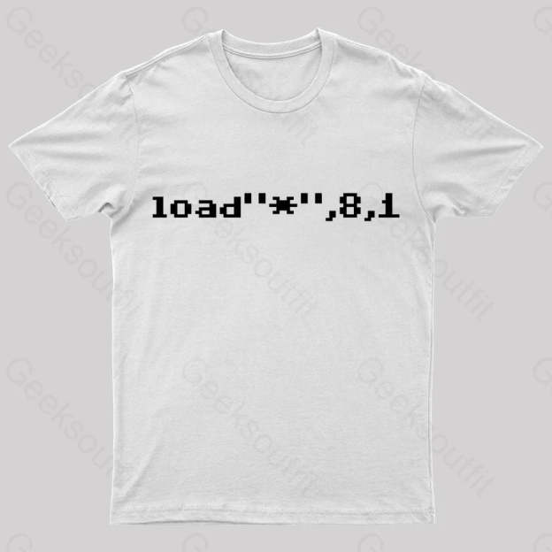C64 Load Command Nerd T-Shirt White / S
