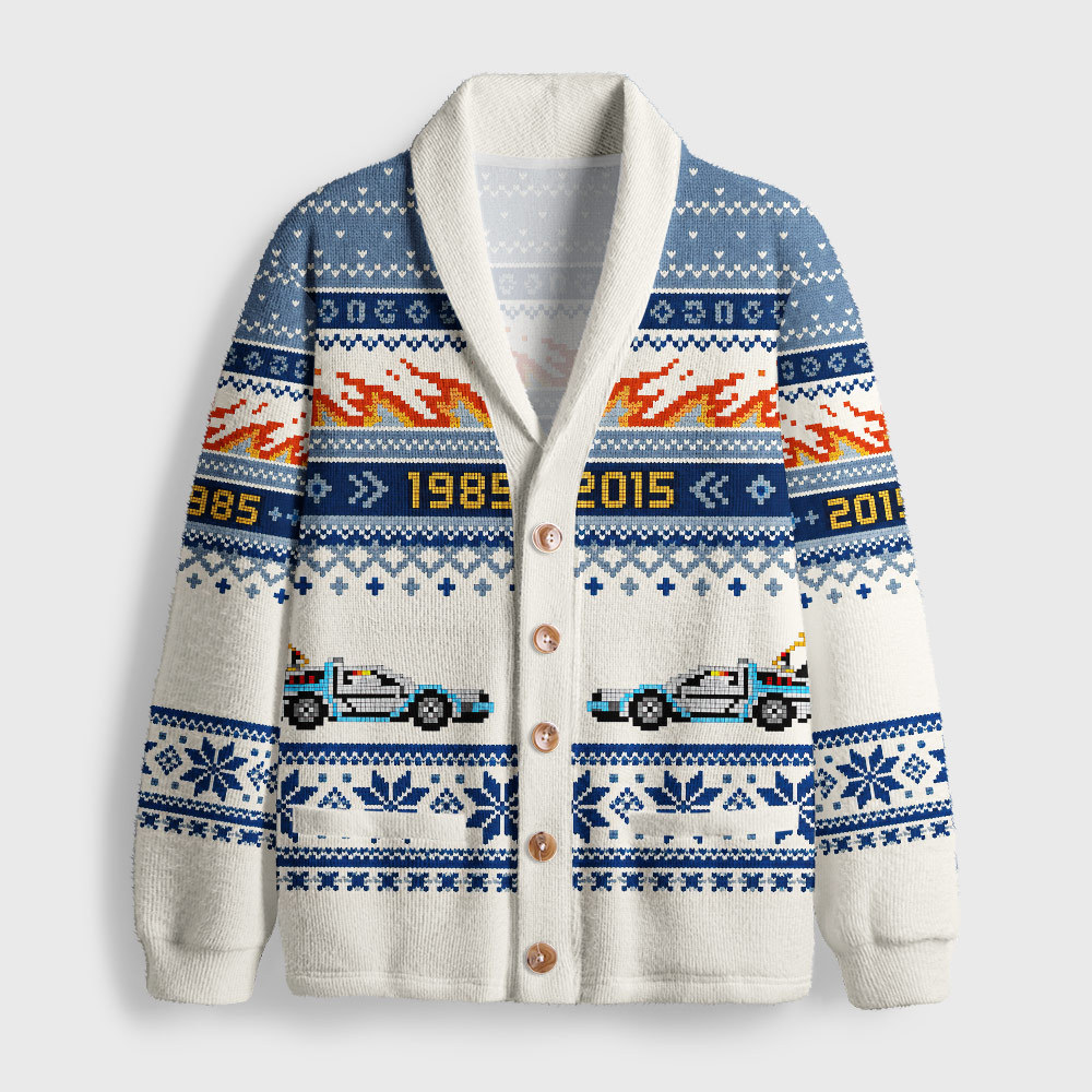 88mph Time Circuits Geek Shawl Collar Cardigan