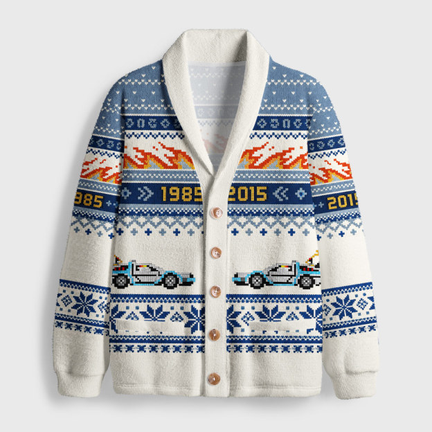 88mph Time Circuits Geek Shawl Collar Cardigan