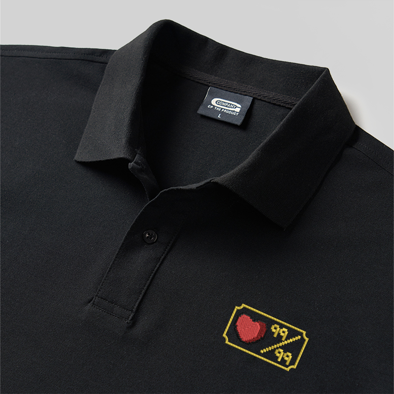 Personalized Pixel Skill 4 Geek Embroidered Polo Shirts