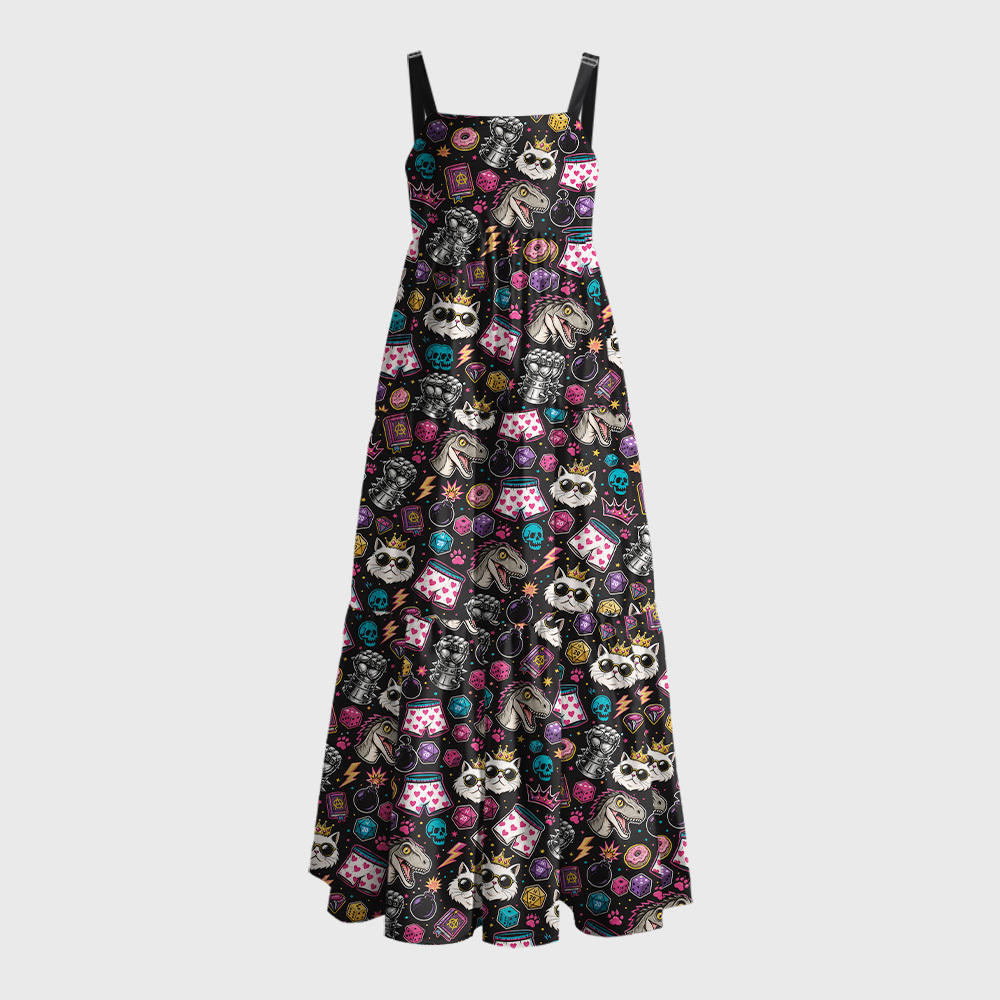 Loot, Paws & Poor Decisions Geek Tiered Cami Maxi Dress