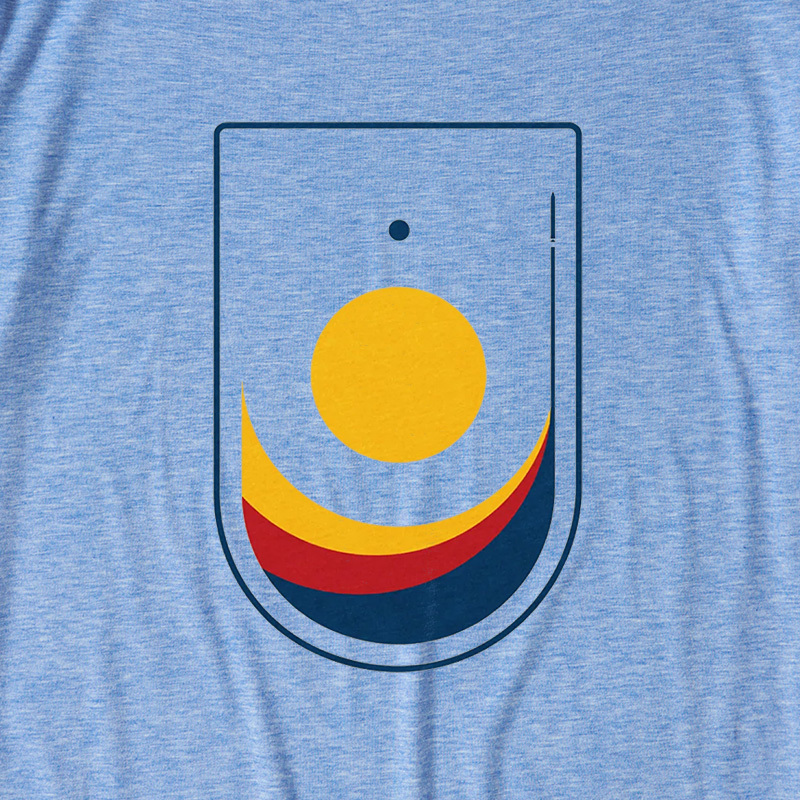 Retro Astronaut Patch Print Ultra Soft Heather Tees