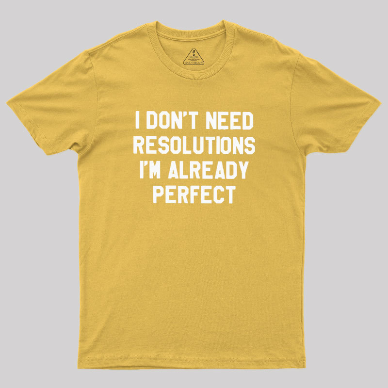 I Don't Need Resolutions Geek T-Shirt