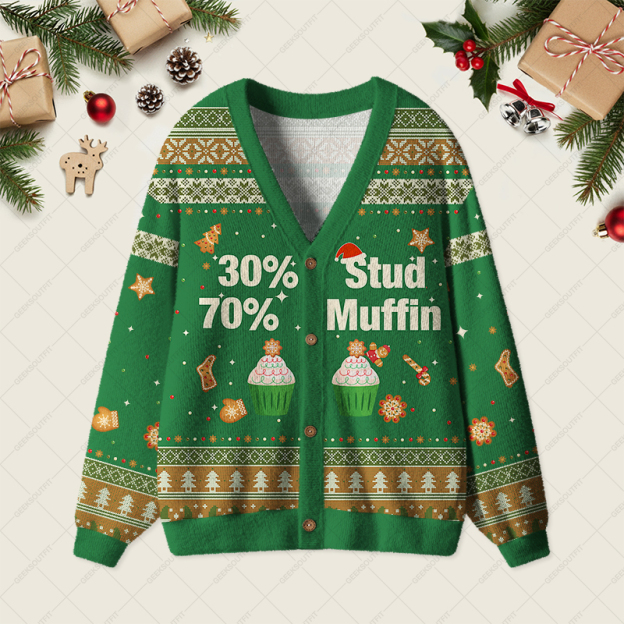 30 Stud 70 Muffin Geek Ugly Cardigan Sweaters 