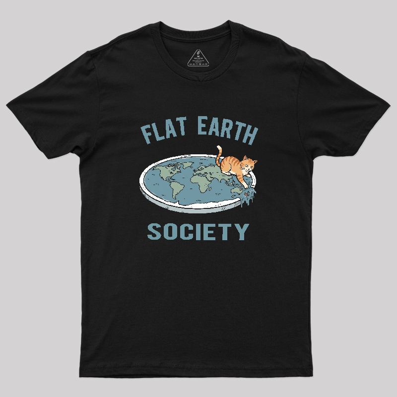 Cat Edge of the World Geek T-Shirt