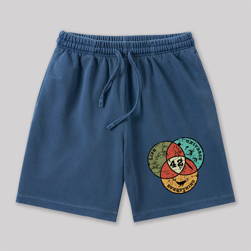 Life the Universe Everything Geeky Washed Shorts