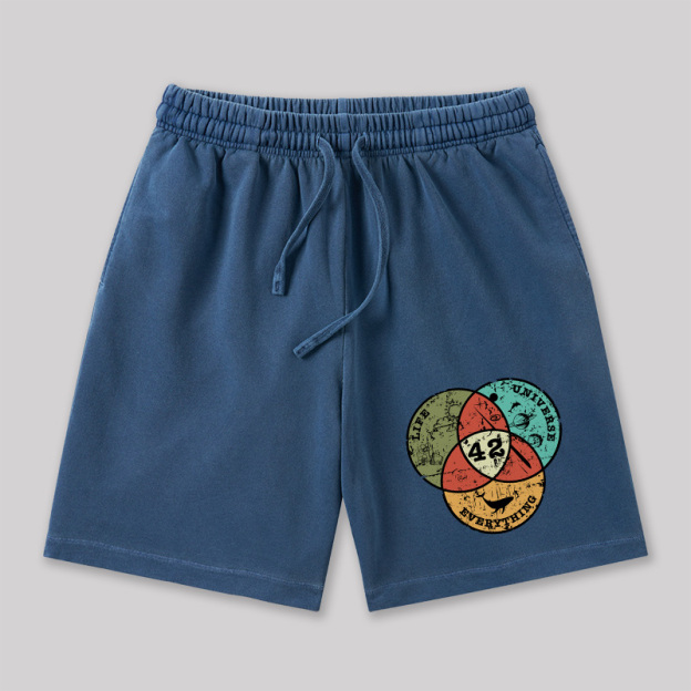 Life the Universe Everything Geeky Washed Shorts
