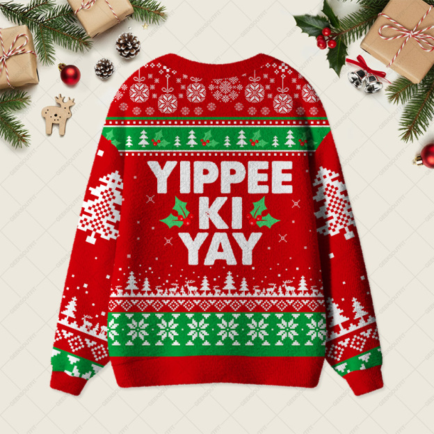 Yippee Ki Yay Geek Ugly Cardigan Sweaters 