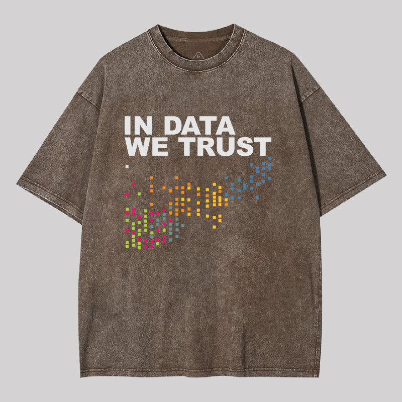 In Big Data We Trust Geek Washed T-shirt