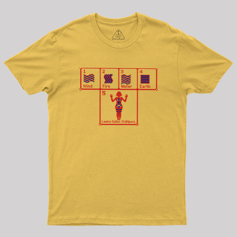Wind Fire Water Earth Geek T-Shirt