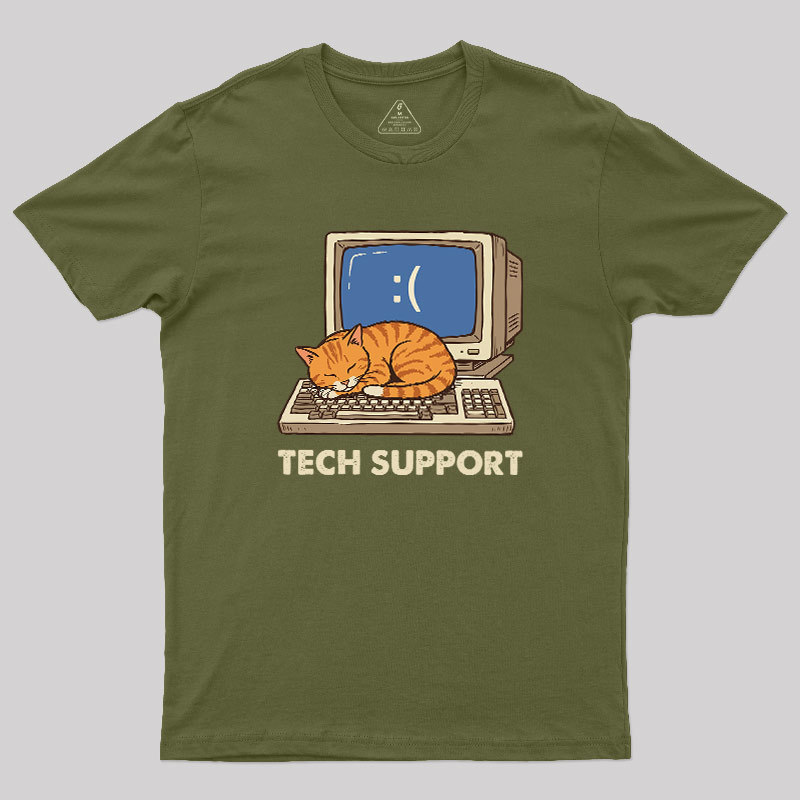 Tech Support Cat Geek T-Shirt