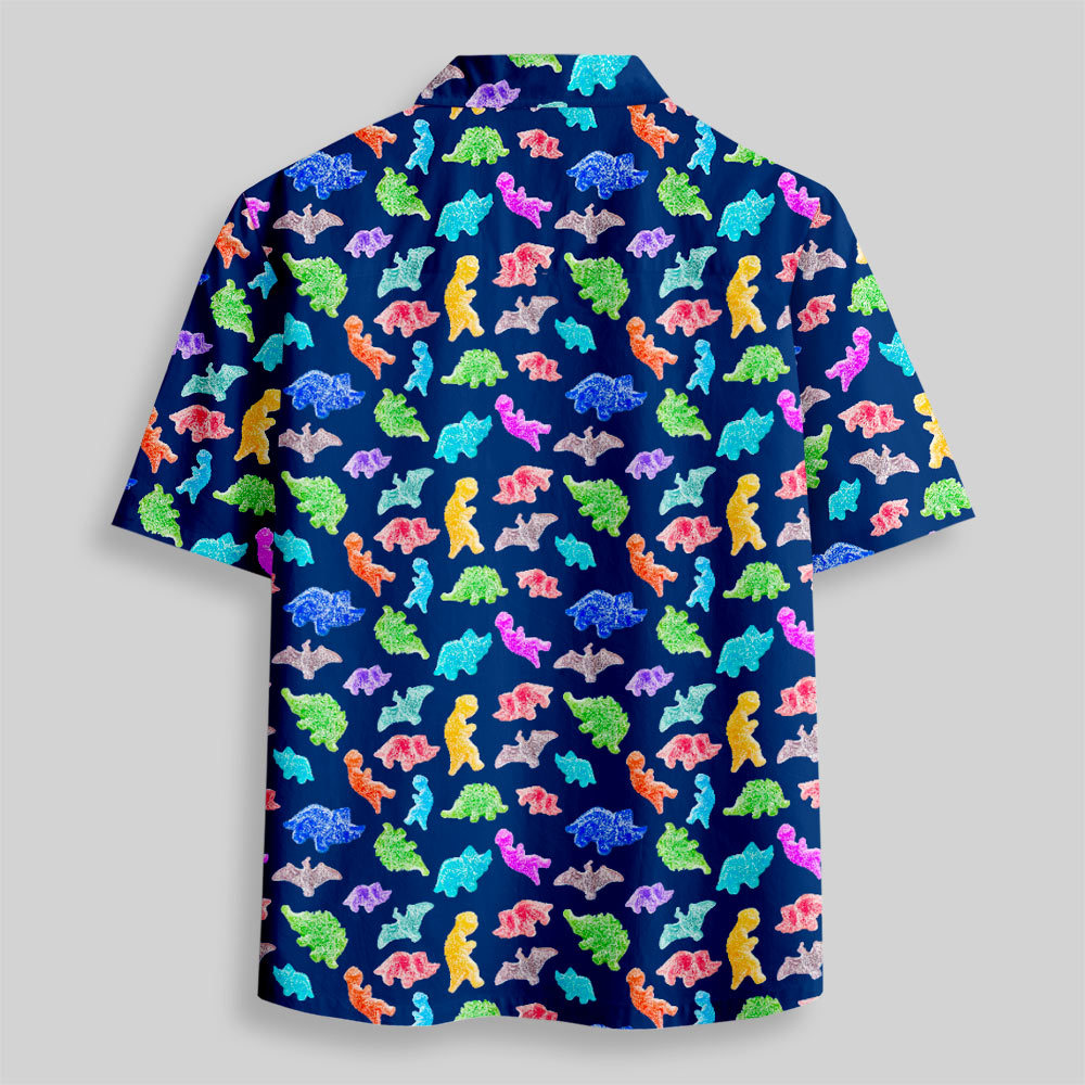 Sour Gummy Dinosaurs Button Up Pocket Shirt