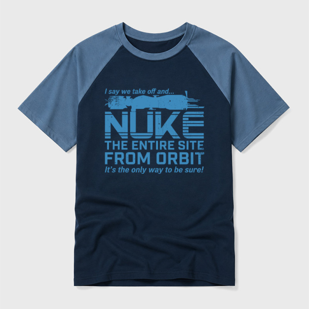 Nuke It from Orbit Geek Retro Raglan T-Shirt