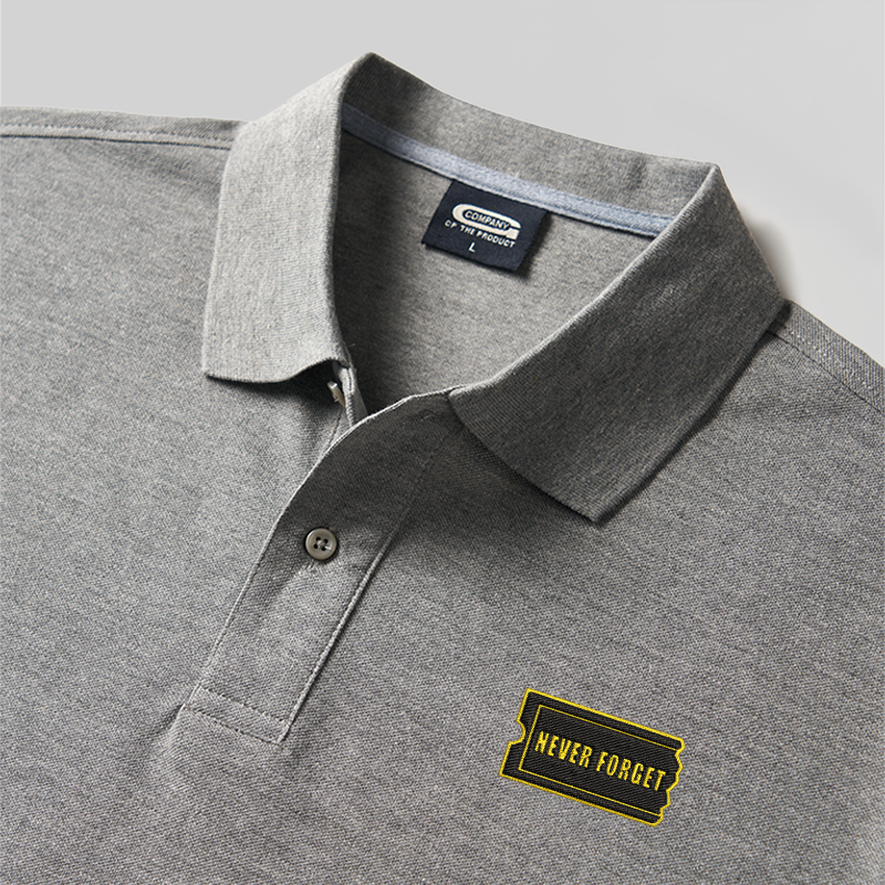 Never Forget Geek Embroidered Polo Shirt