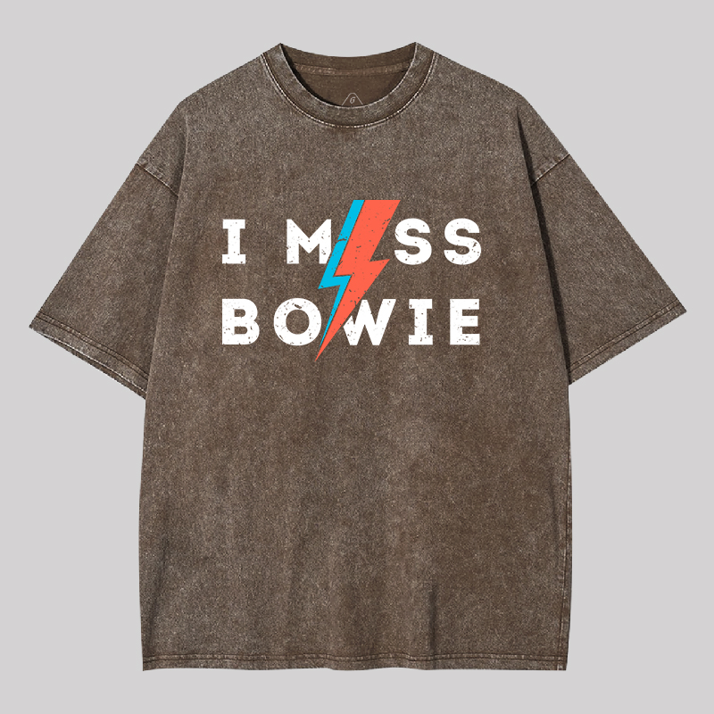 I Miss Bowie Geek Washed T-shirt