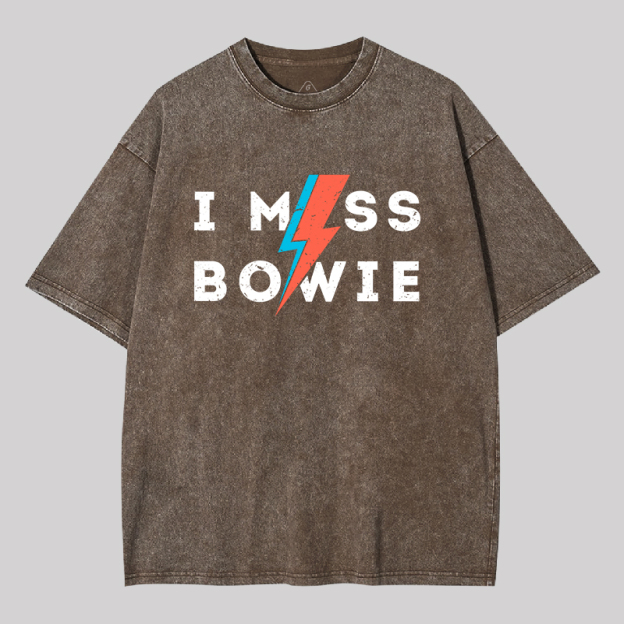 I Miss Bowie Geek Washed T-shirt
