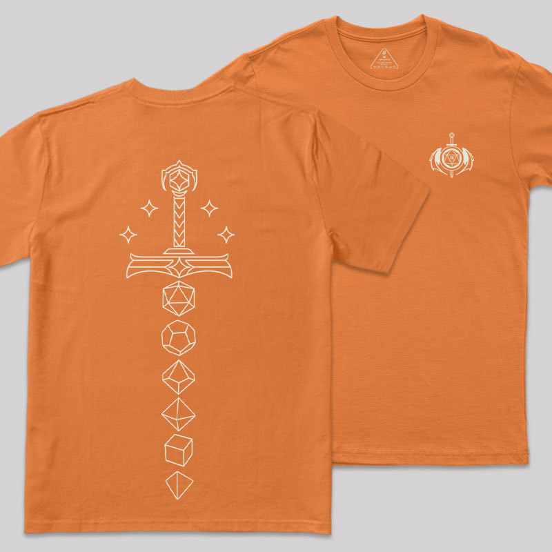The Sword of Dice Front and Back Printing Geek T-Shirt