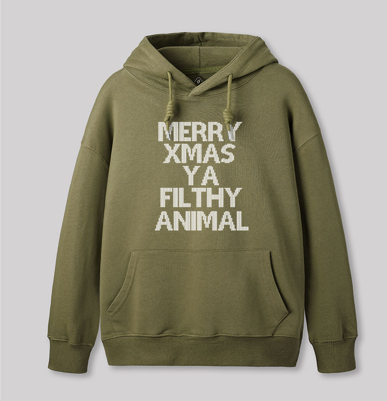 Merry Xmas Ya Filthy Animal Geek Hoodie