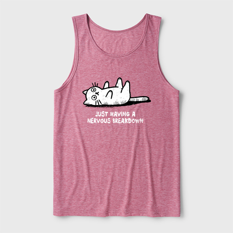 Nervous Breakdown Cat Ultra Soft Heather Tank