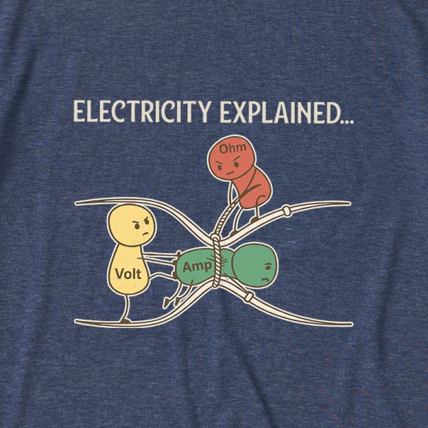 Electricity Explained Ultra Soft Heather Tee