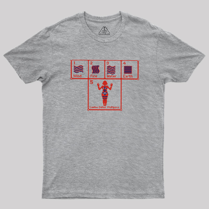 Wind Fire Water Earth Geek T-Shirt