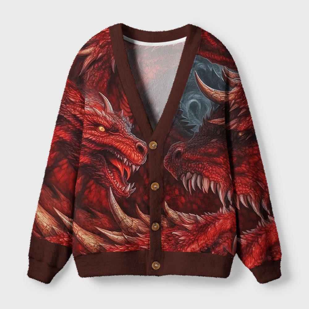 Geeksoutfit Domineering Dragon Geek Ugly Cardigan Sweaters  for Sale