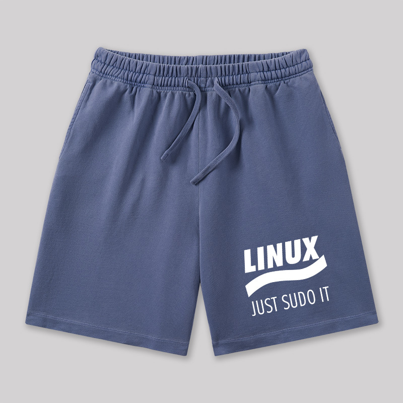 Linux Just Sudo It Geeky Washed Shorts