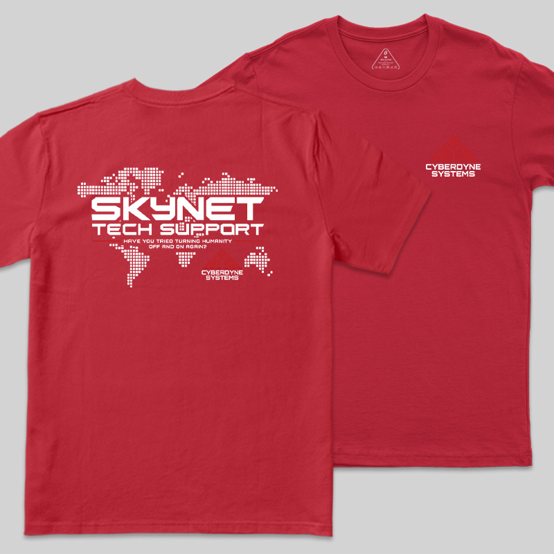 Global Digital Network Tech Support Front and Back Printed Geek T-Shirt