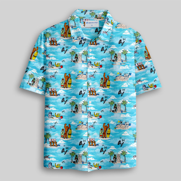 SciFi Sky Funny Button Up Pocket Shirt