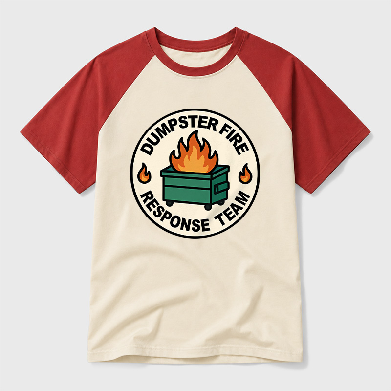 Dumpster Fire Response Team Geek Retro Raglan T-Shirt