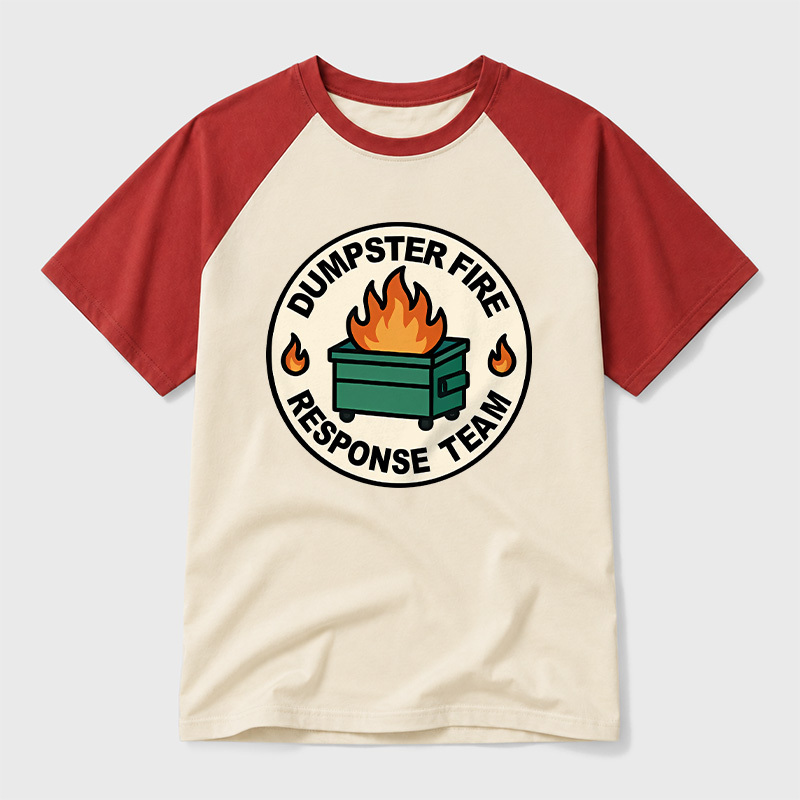 Dumpster Fire Response Team Geek Retro Raglan T-Shirt