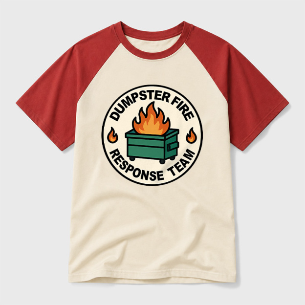 Dumpster Fire Response Team Geek Retro Raglan T-Shirt