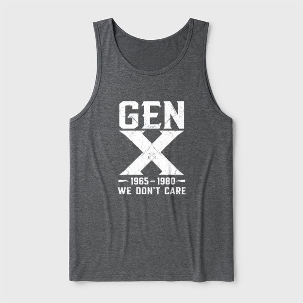 Gen X 1965-1980 We Don't Care Ultra Soft Heather Tank