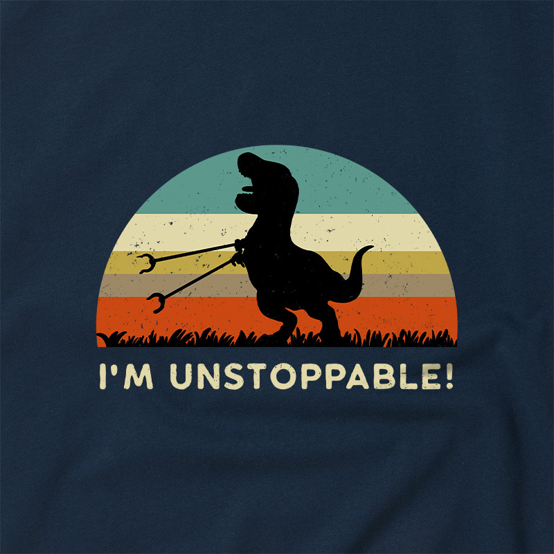 I'm Unstoppable T-Rex Geek Retro Raglan T-Shirt