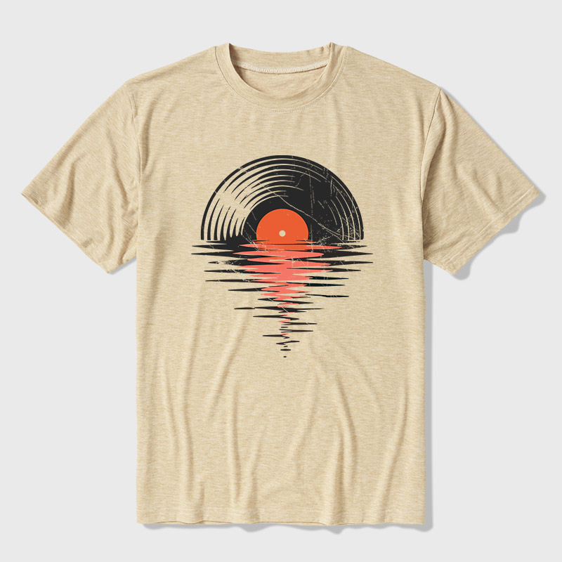 Vinyl LP Music Record Sunset Red Ultra Soft Heather Tee